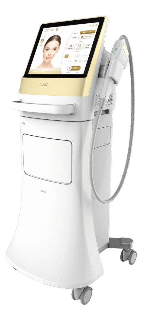 Equipamento de ultrassom HIFU LinearZ da Jeisys Medical Brasil, para lifting e contorno facial em 7 minutos.
